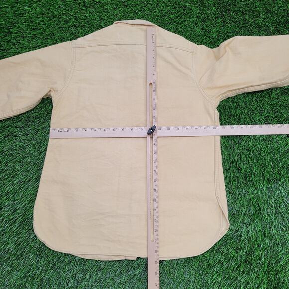Vintage Woolrich Flannel Button Shirt Womens Medium 19x26 Yellow - Picture 3 of 14